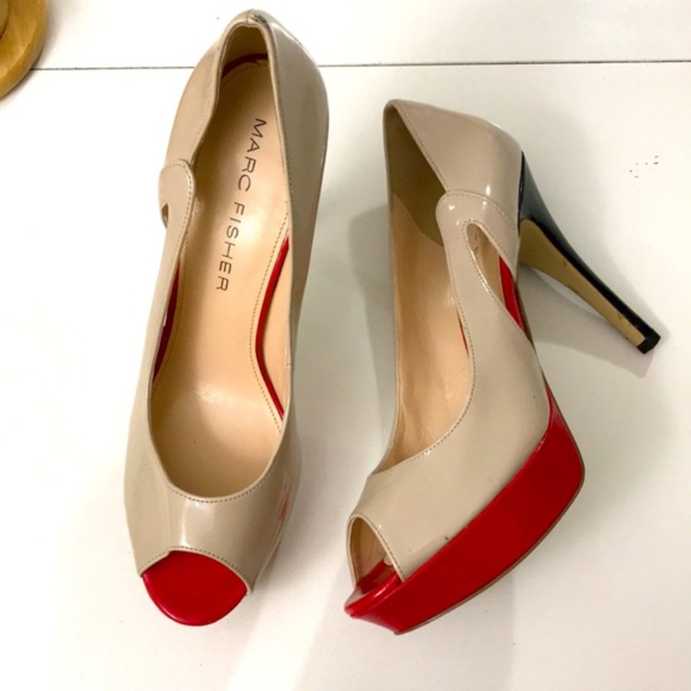 Marc fisher tumble open toe pumps size 11